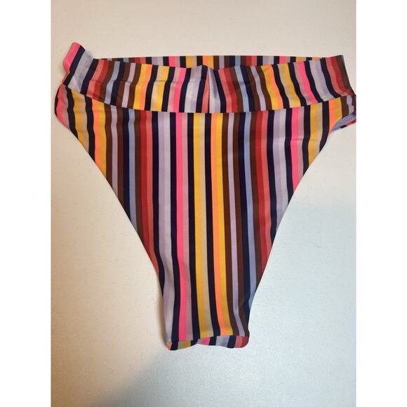 aerie Stripped High Cut Cheeky bikini bottom Size M - Picture 2 of 3